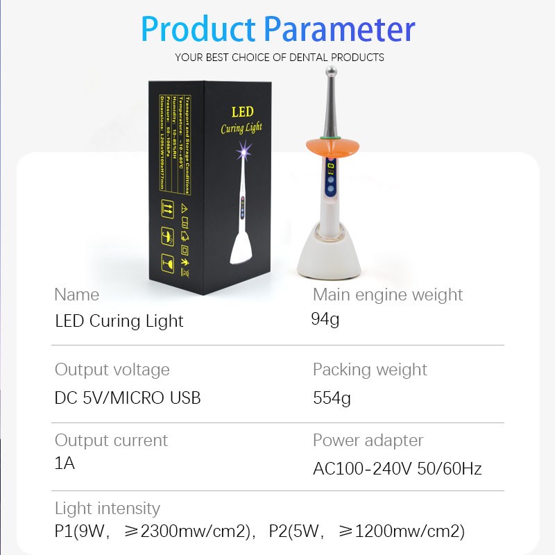5W Wireless 1 Second Dental LED Curing Light Teeth Whitening Resin Curing Lamp