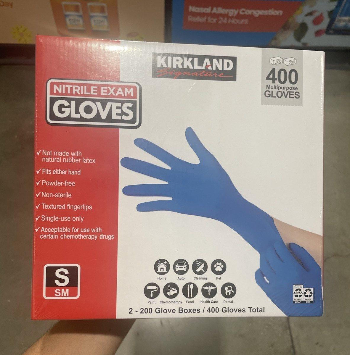 Kirkland Signature Nitrile Exam Gloves Small Powder-Free for Health Care