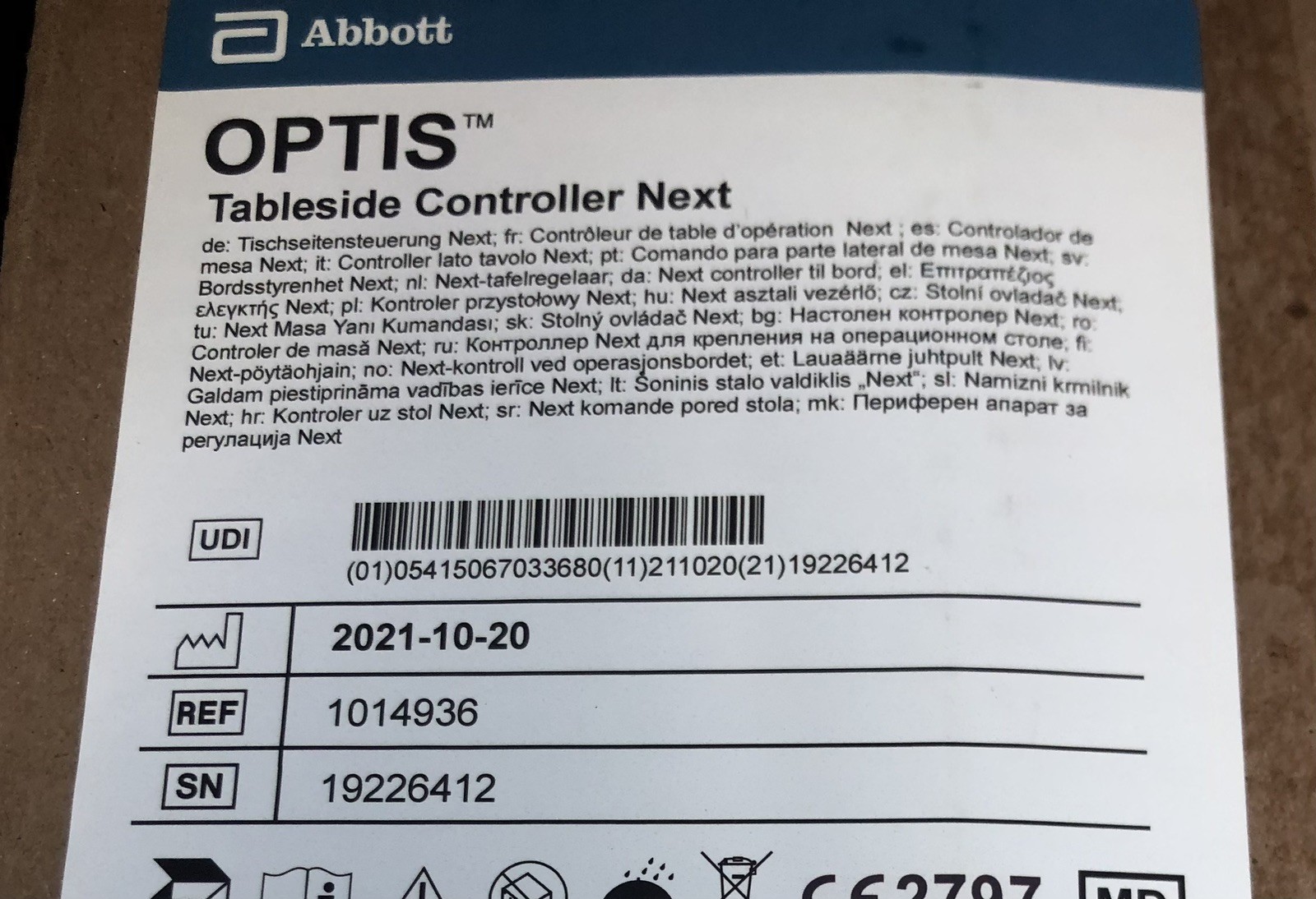 ST JUDE MEDICAL ABBOTT TABLESIDE CONTROLLER NEXT REF.#1014936 New Unopened Box