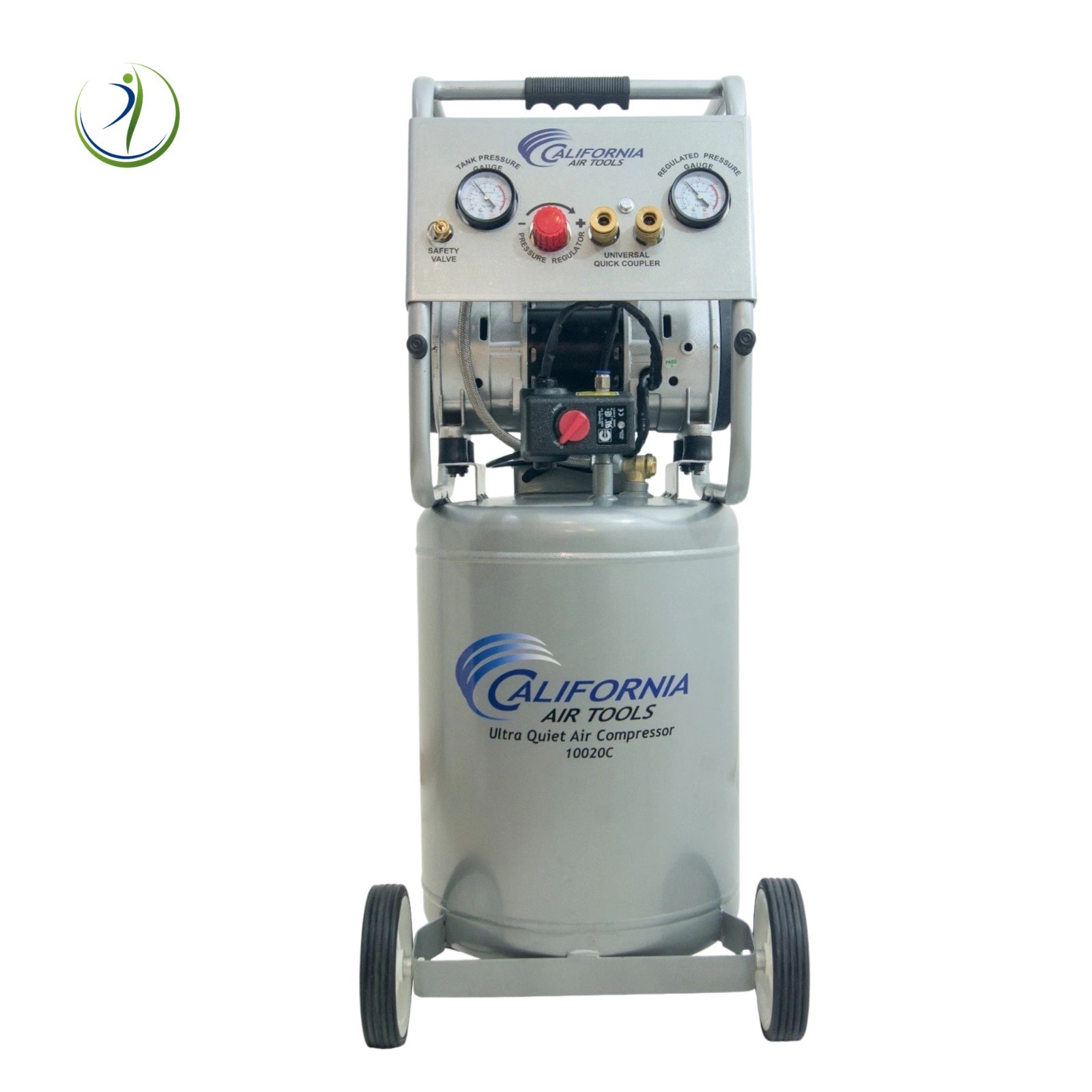 Dental Air Compressor Oil-Free 2-HP 10-gal 70dB Silent Ultra Quiet with Wheels