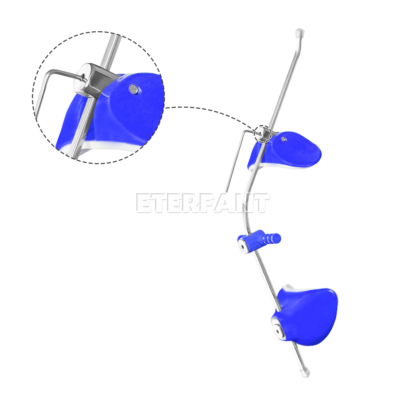 Dental Ortho Adjustable Reverse-Pull Forward Pull Single Bar Headgear Red/Blue