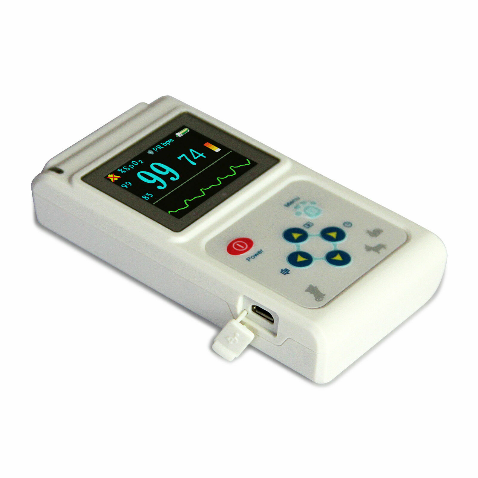 Handheld Veterinary pulse oximeter SPO2 PR monitor Vet Tongue Probe+USB Software