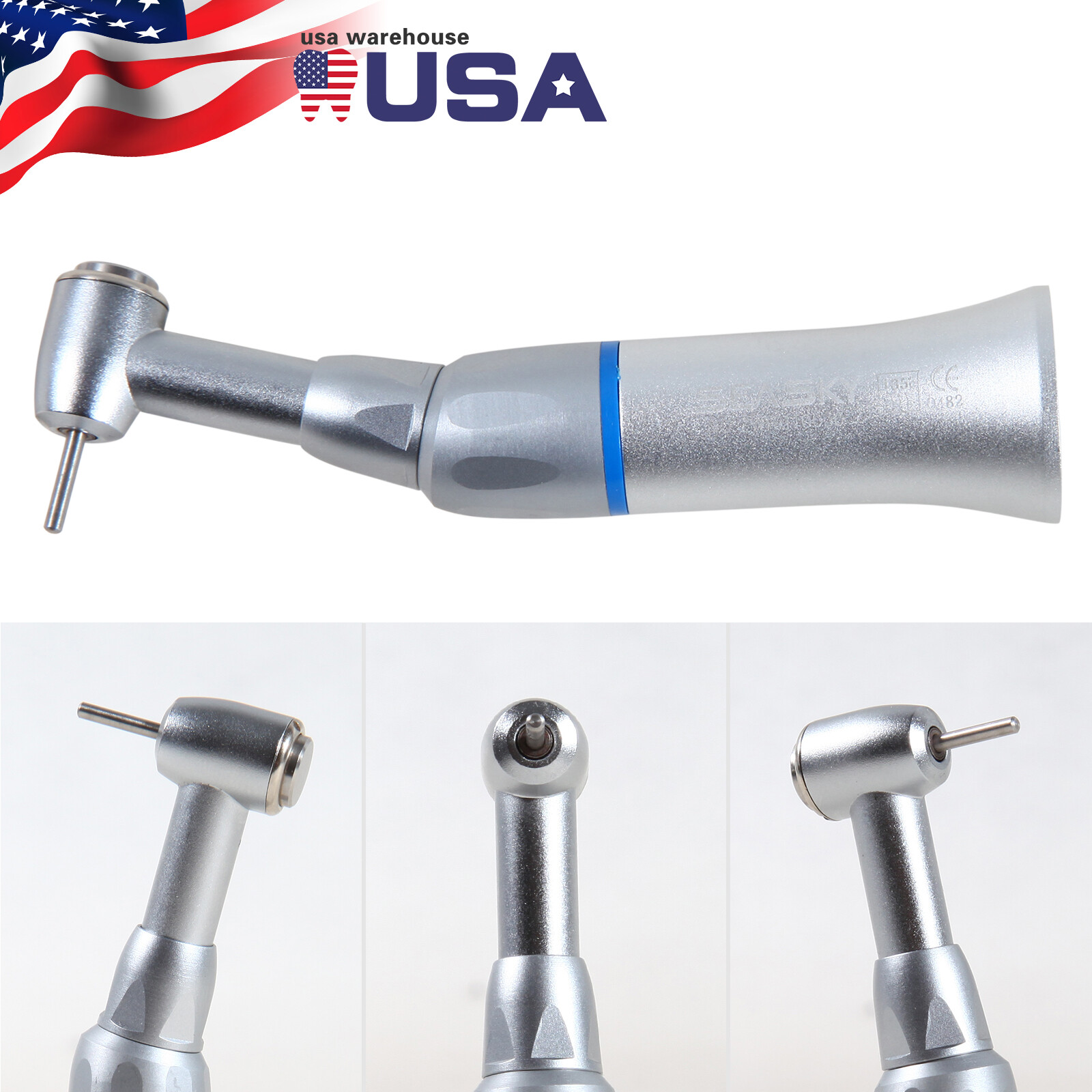 1-5* Dental Low Speed Contra Angle Handpiece Push Button Fit FG 1.6mm Bur ns