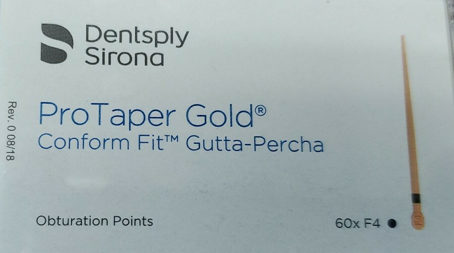 Protaper Gold F4 Gutta Percha Points Dentsply Tulsa Box of 60 Dental Universal