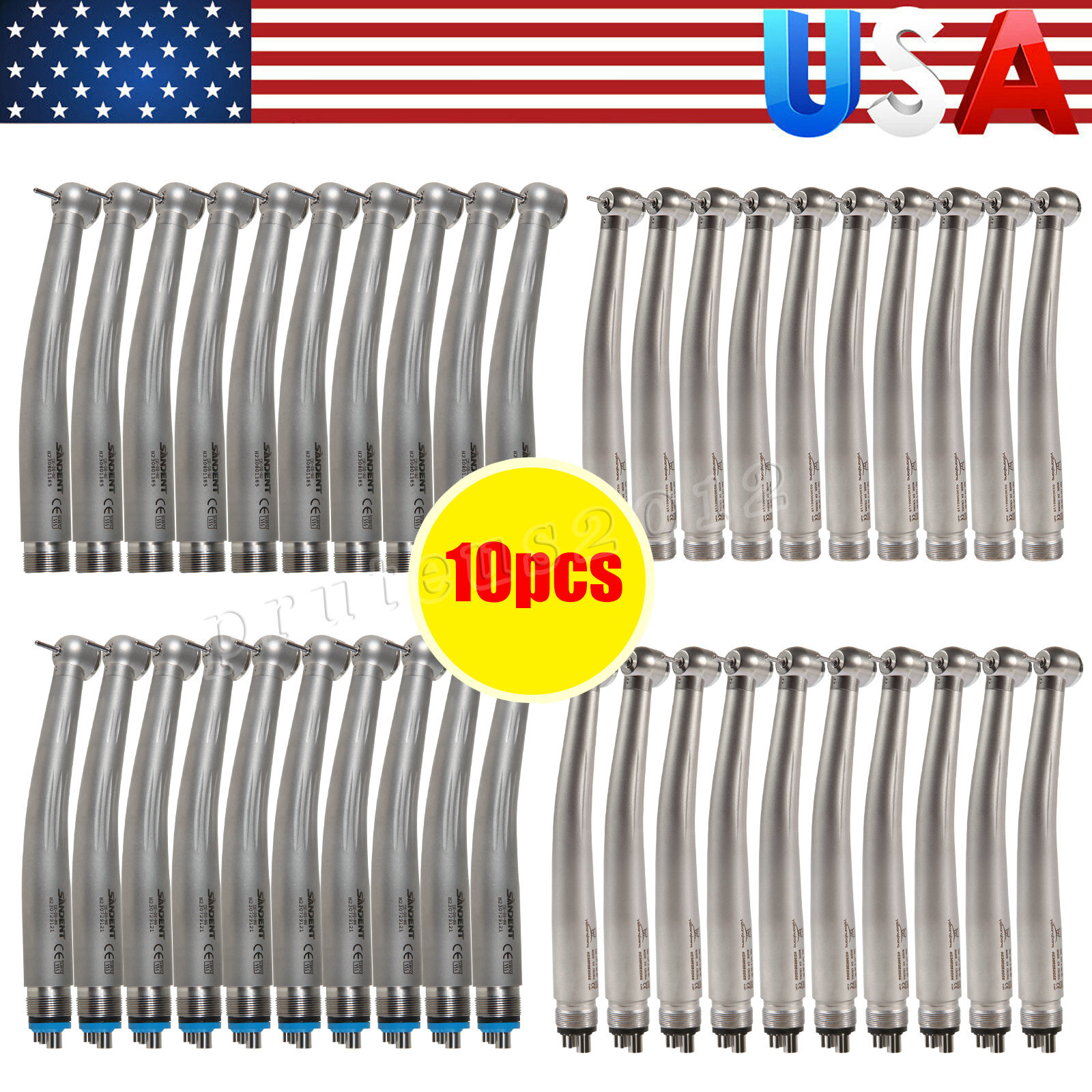 1/10PCS Dental Fast High Speed Handpiece Turbine 2/4Hole NSK Style FDA CE