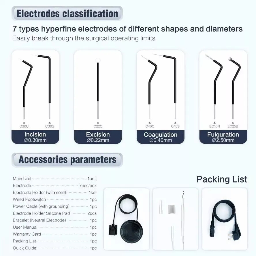 Electrosurgery Unit Dental Electro Dentisty System – High Frequency 7pcs Knife