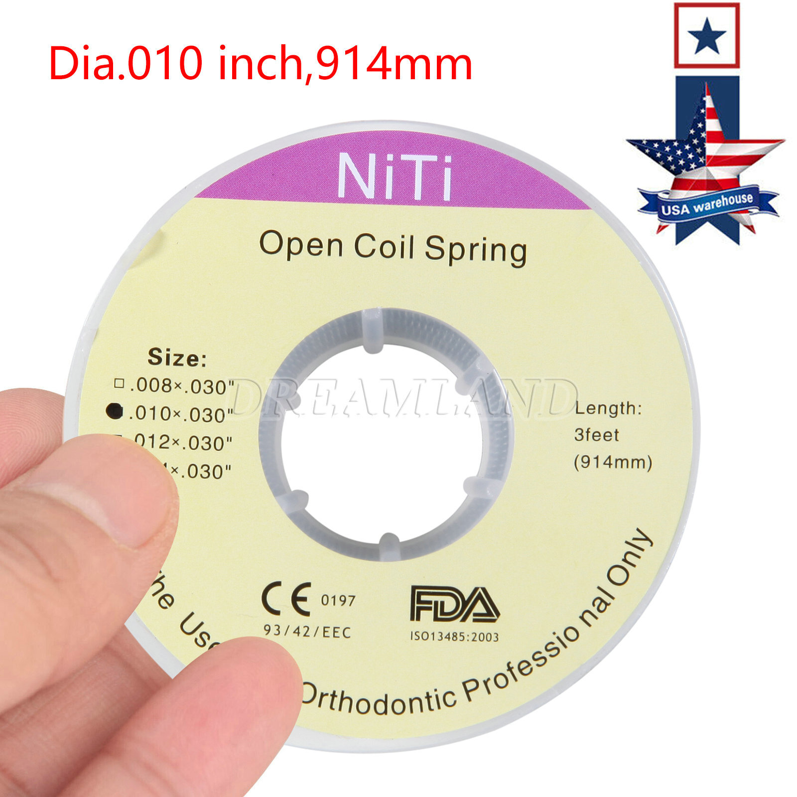Dental Orthodontic Niti Open Coil Spool Springs Accessory 010*030″