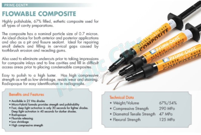 Flowable Light Cure Dental Composite Resin 2 gm. Syringe A1