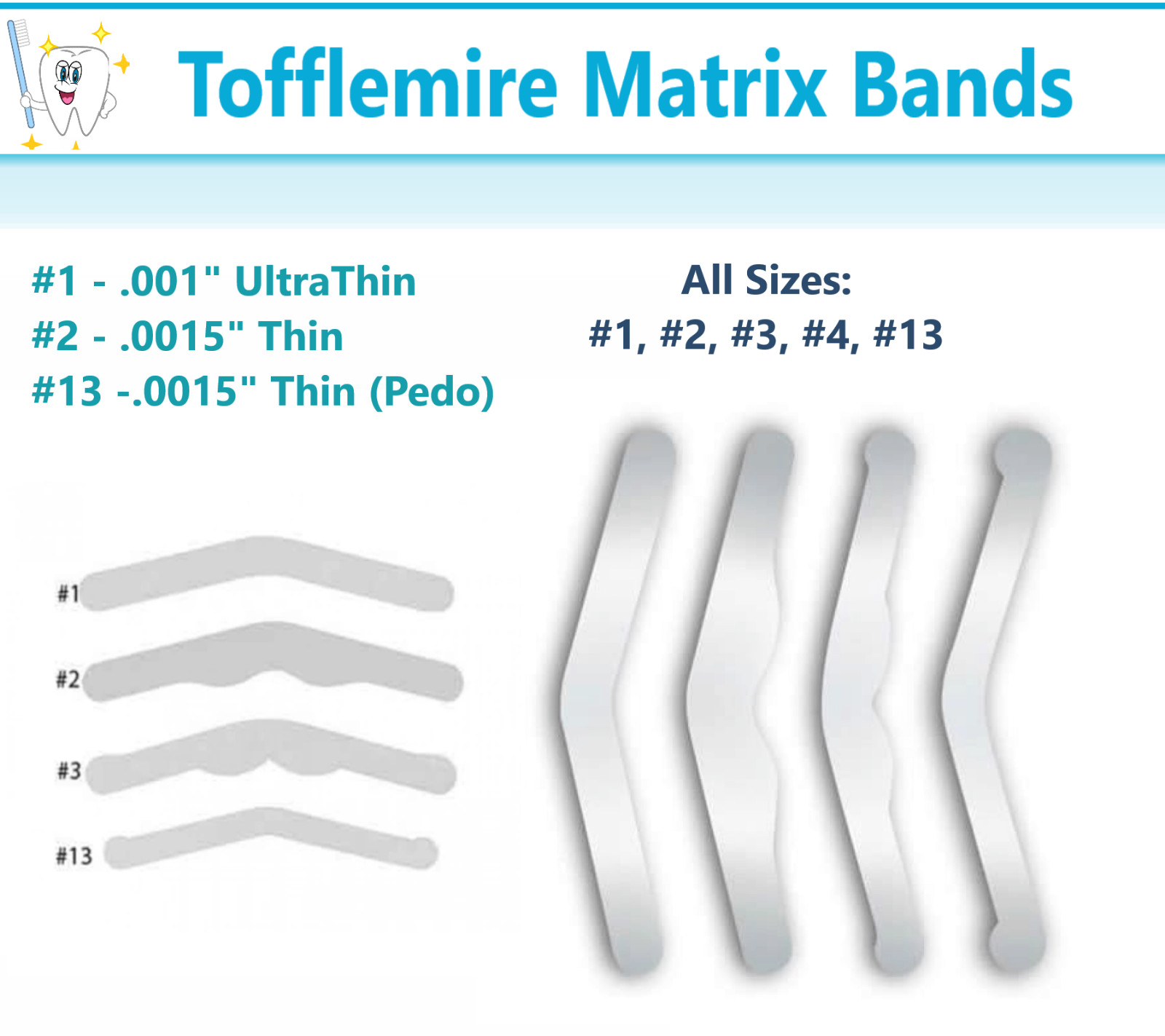 Dental Universal Matrix Bands Tofflemire Matrix Retainer Stainless Steel Bands