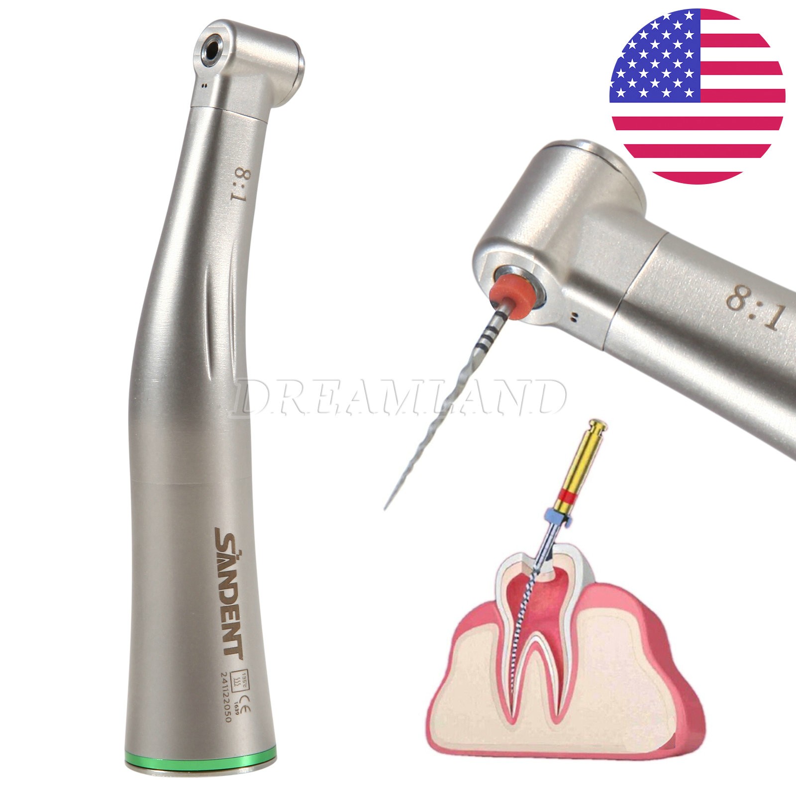 Dental Endo Handpiece 8:1 Contra Angle For Kav Kerr SybronEndo Elements Motor