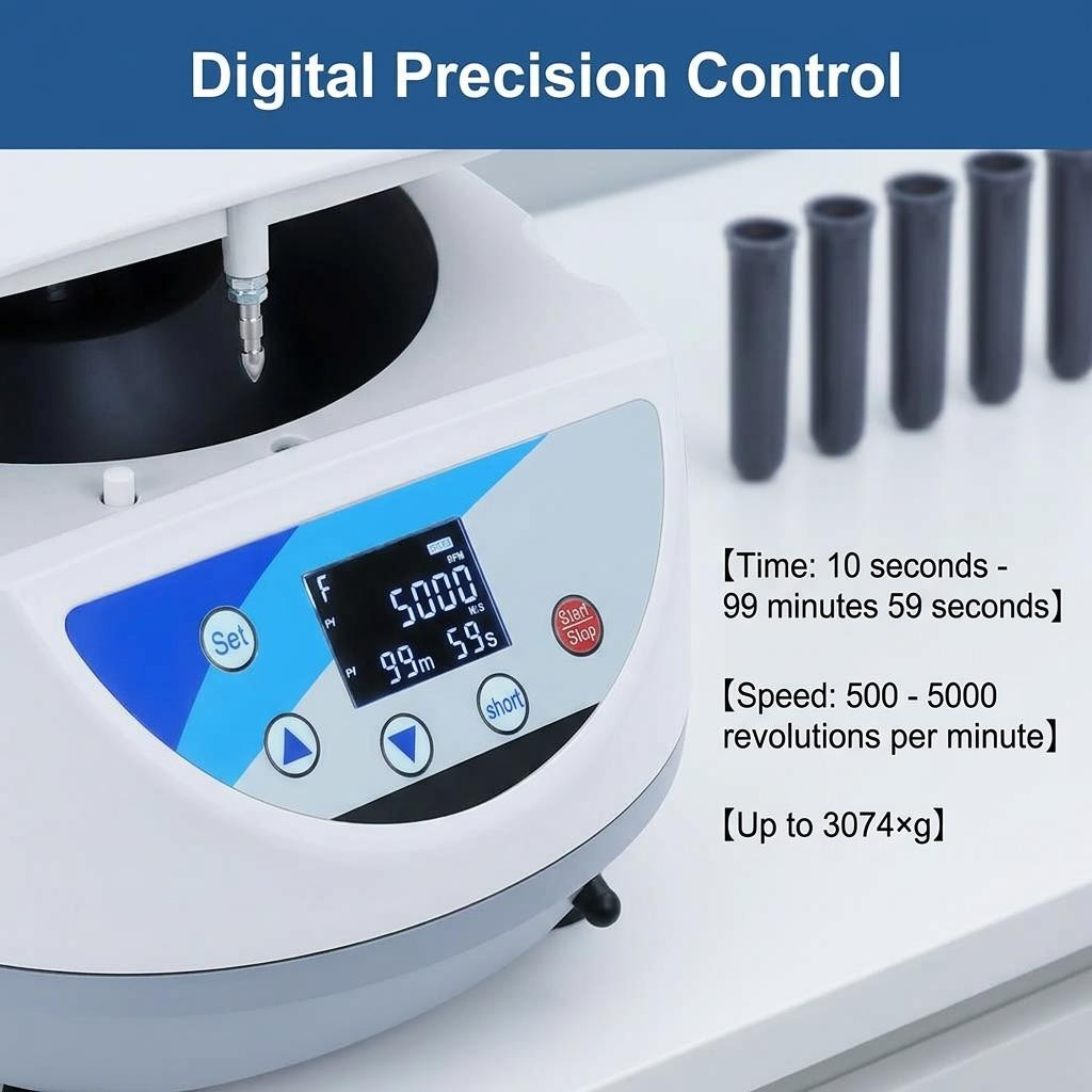 500-5000RPM Digital Bench-top Lab Centrifuge 8x15mL Test Tubes w/Viewable Window