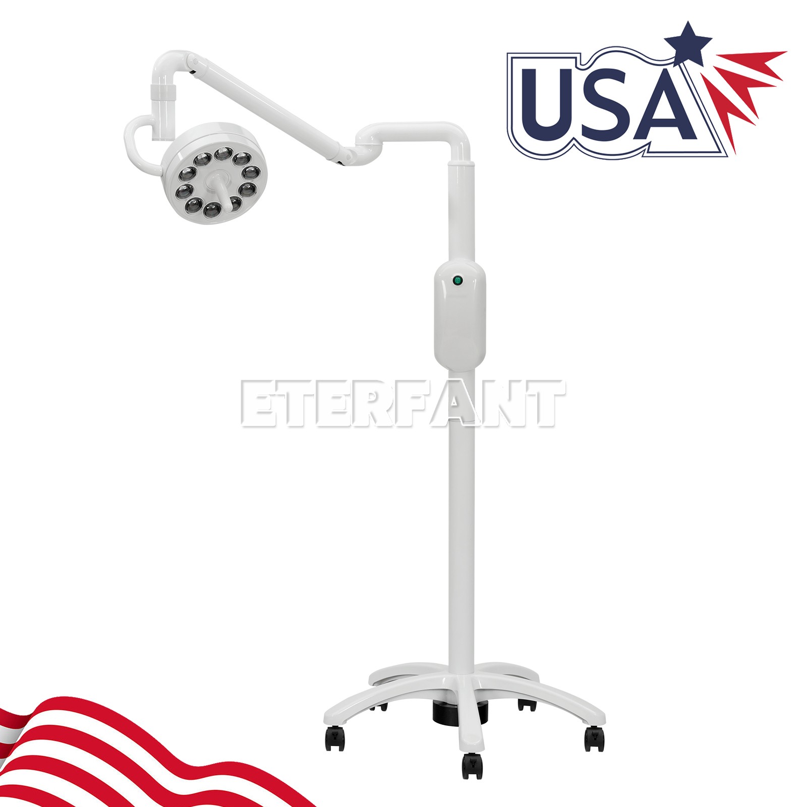 Dental Mobile Stand LED Oral Surgical Light Induction Exam Opertory Lamp 55W US