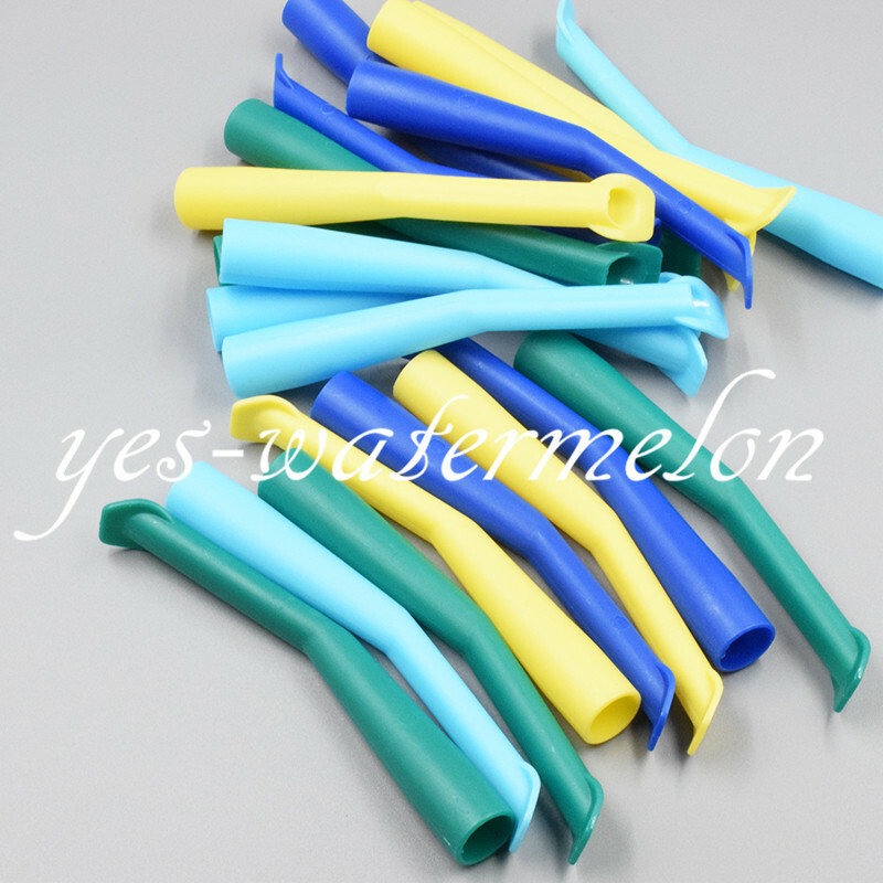 100 Pcs Mixed Colors Dental Surgical Strong Suction Tips Child Aspirator Tube