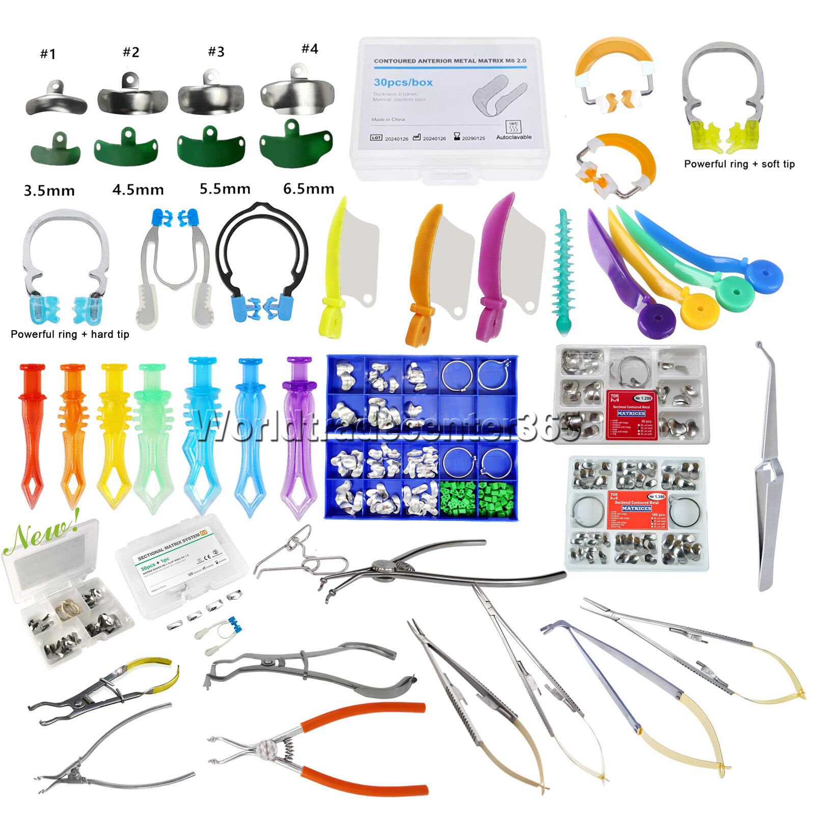Dental Matrix Bands Ring Sectional Wedges Matrice Clamp Class Teeth Restoration