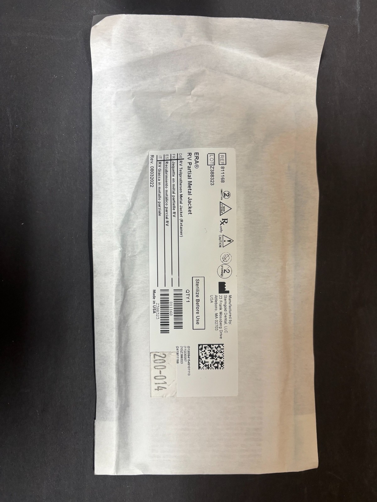 Sterngold [Micro-ERA, ERA] [Overdenture/Partial] Attachments and Metal Jackets