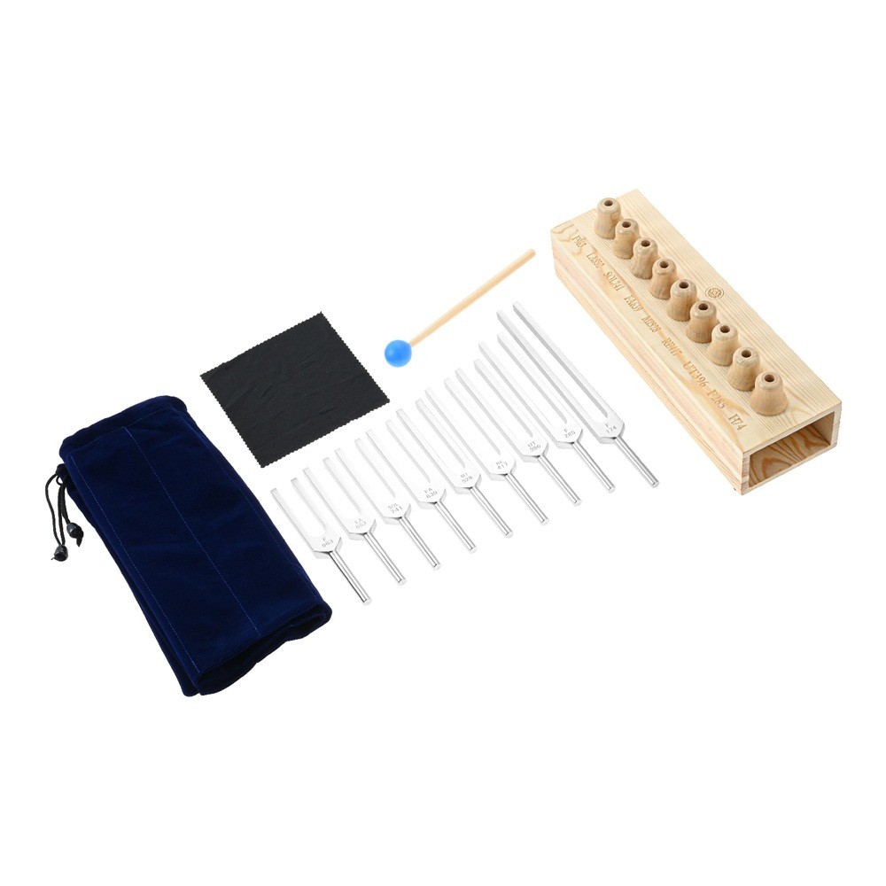 9 Solfeggio Tuning Fork Set Multicolor Aluminum Alloy for Healing Sound Therapy