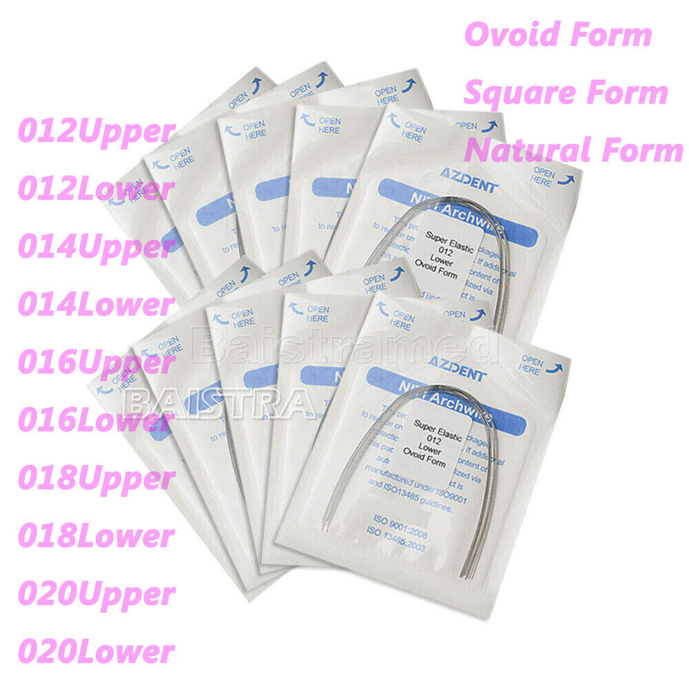 10 X Dental Ortho Supper Elastic Niti Arch Wires Round/Ovoid/Square/Natural Form