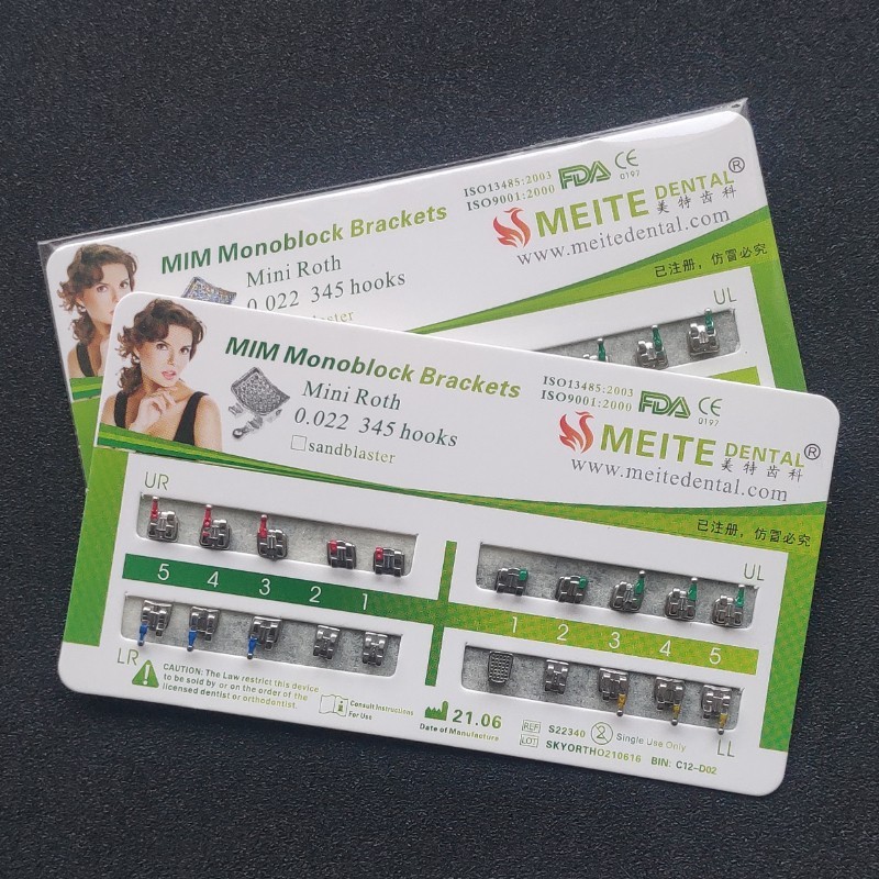 100Sets Dental Orthodontic Metal Brackets Mini Roth 022 345 hooks Mesh Base