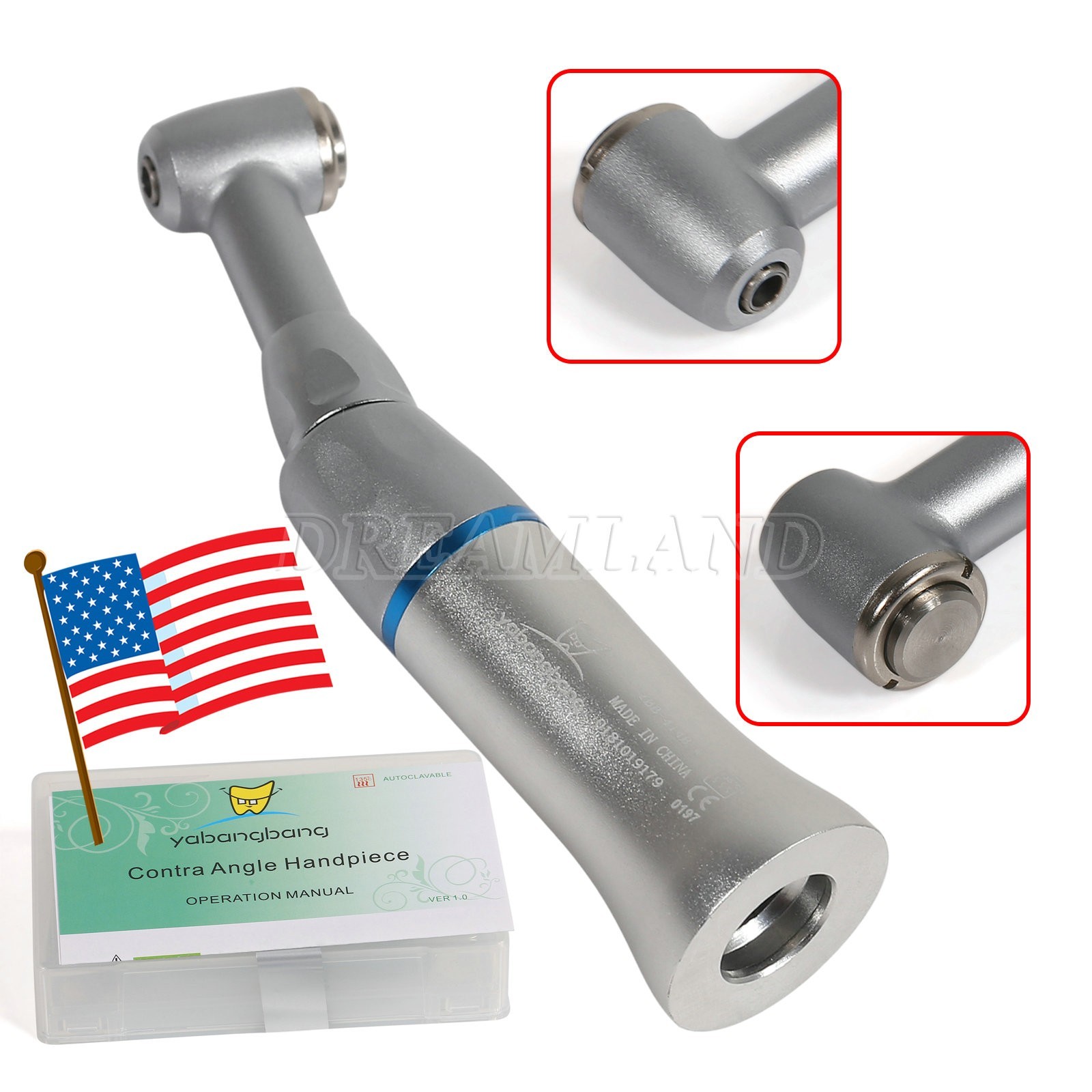 NSK Style Dental Low Slow Speed Handpiece Contra Angle Push Button E-Type FDA US