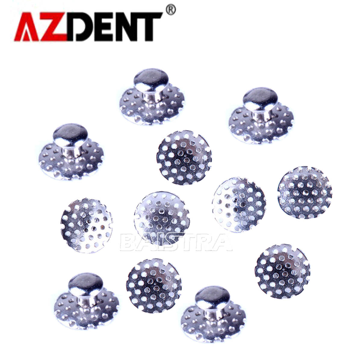 10pcs AZDENT Denal Ortho TOMY Round Perforated Hollow Lingual Buttons with Holes