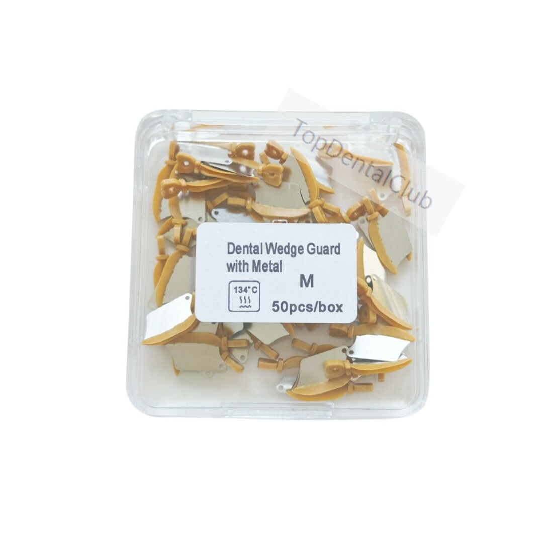 50pcs Dental Fender Interproximal Wedge Matrix Blade Guard with Metal SML 134℃