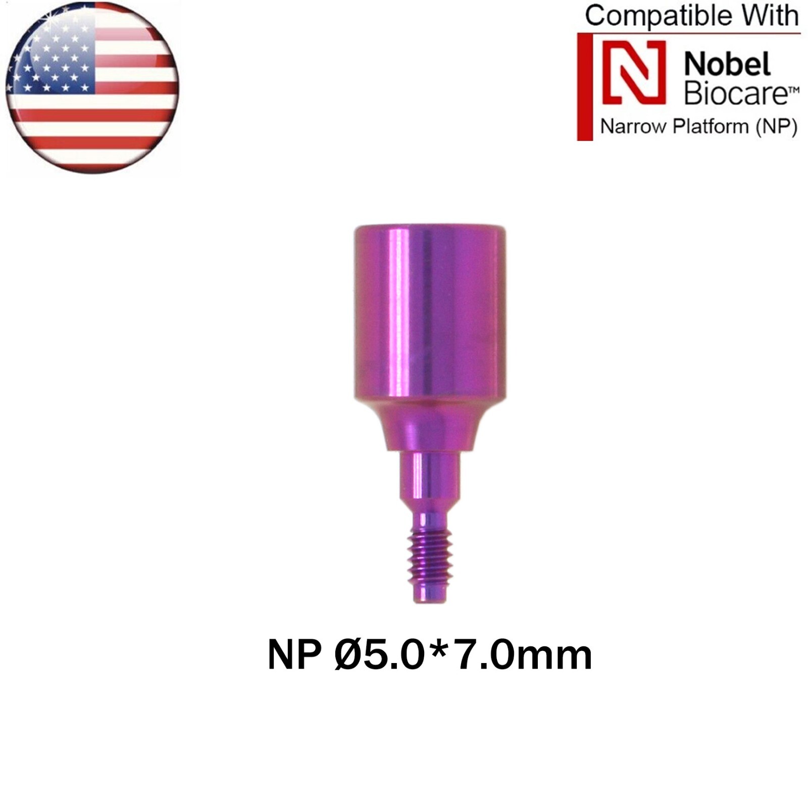 US Dental Healing Cap Abutment NP/RP Compatible with Nobel Active ∅3.6 ∅5.0 ∅6.0
