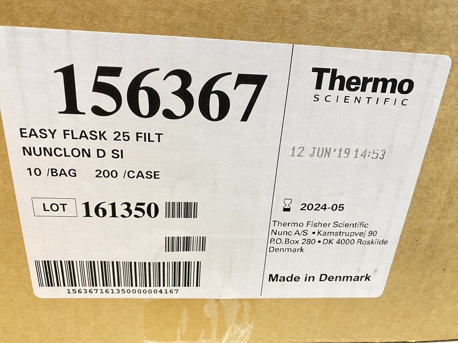 (200/Cs) THERMO NUNC 40mL Nunclon Delta EasYFlask Cell Culture Treated Flasks