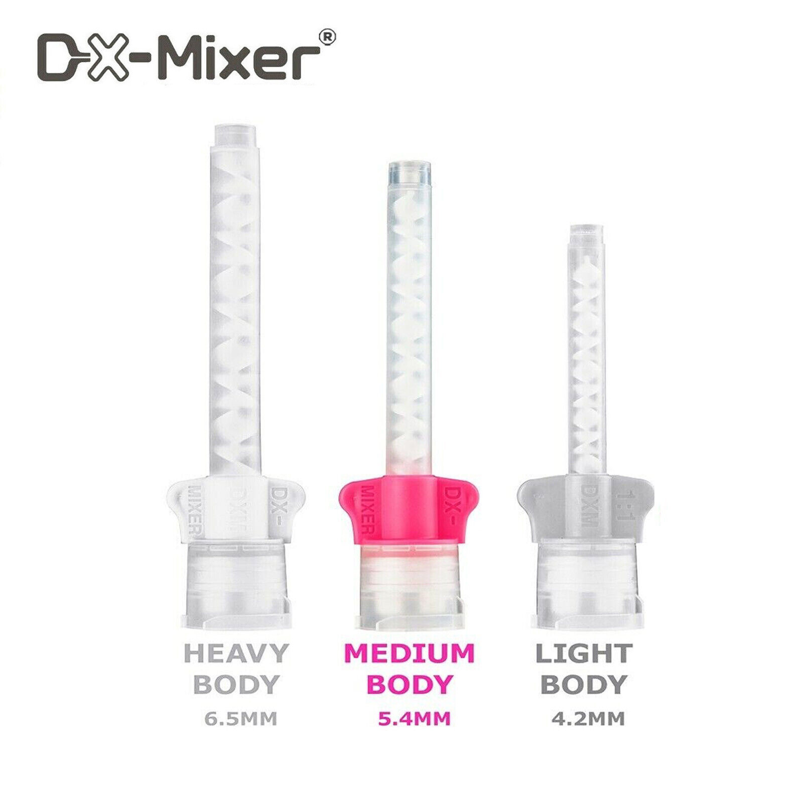 DX-Mixer Dental Impression Material Mixing Tips 6.5/5.4/4.2mm Korea Made KOREA