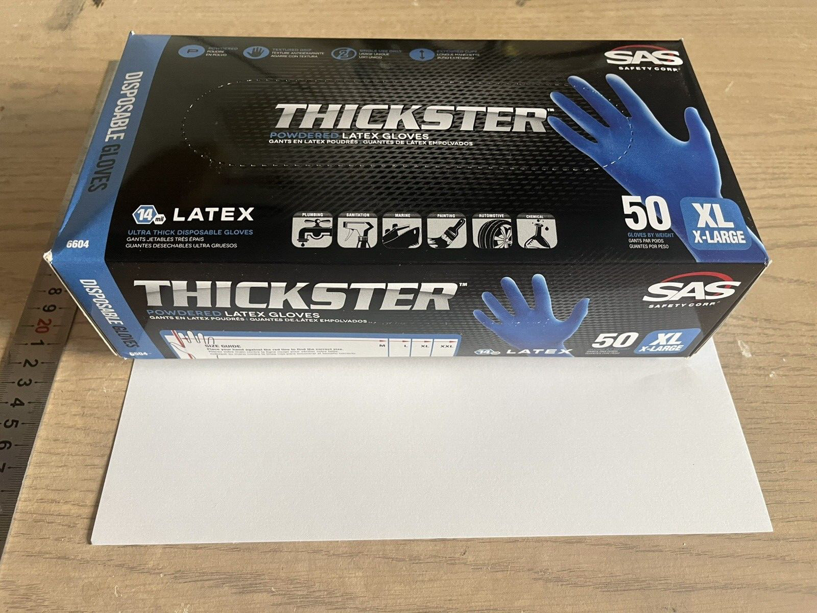 Thickster Ultra Thick Latex Exam Gloves, Blue, 14 mil, 50/Box ,XL X-LARGE