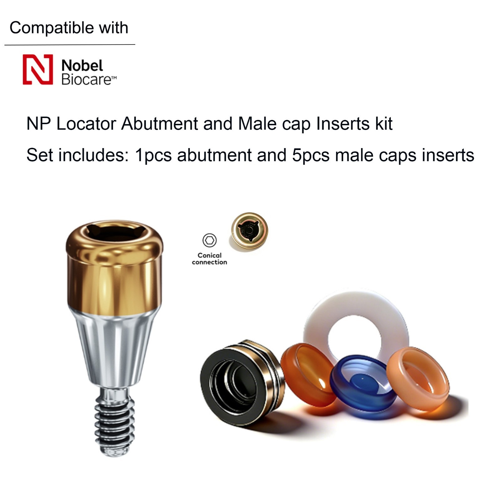 US NobelActive NP LOCATOR Abutment 3.5mm Narrow Platform Titanium Overdenture CC