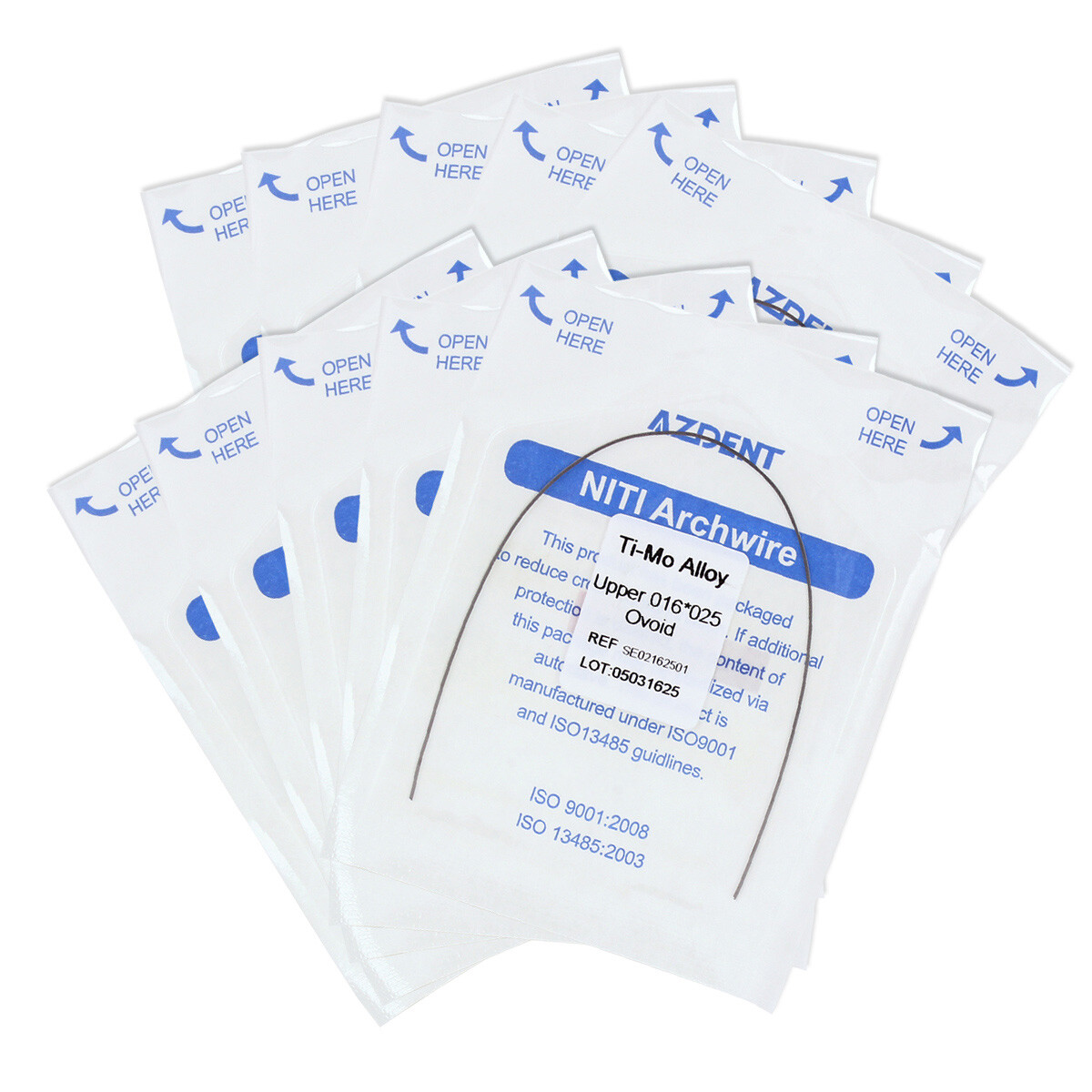 10packs AZDENT Dental Orthodontic TMA Beta Ti-Mo Alloy Rectangular Arch Wires
