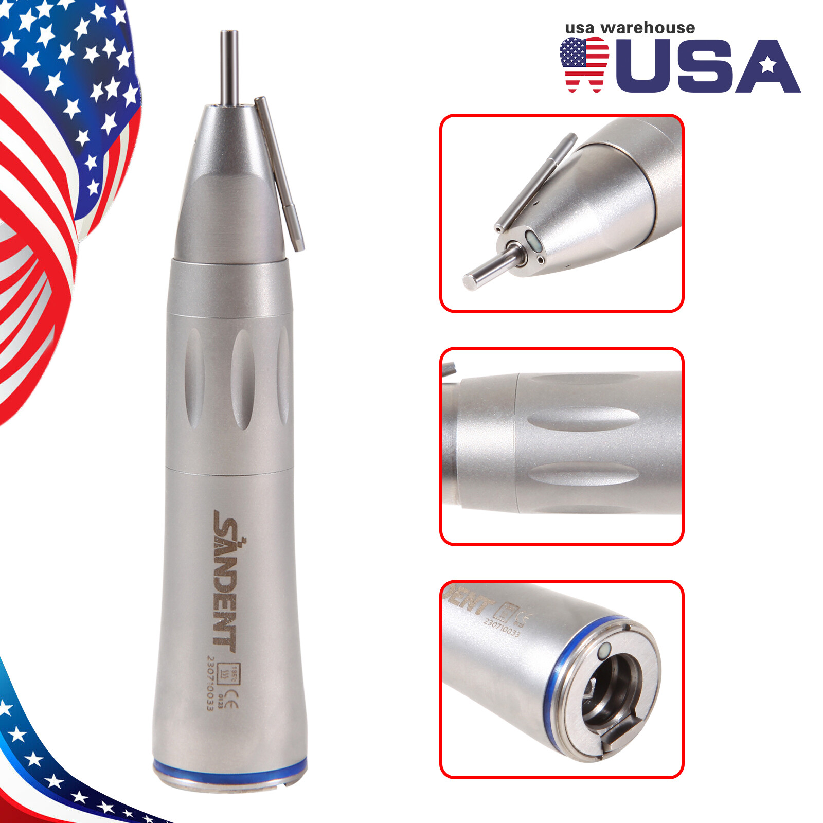 1-10pcs Dental 1:1 Fiber Optic Low Speed External Water Spray Straight Handpiece