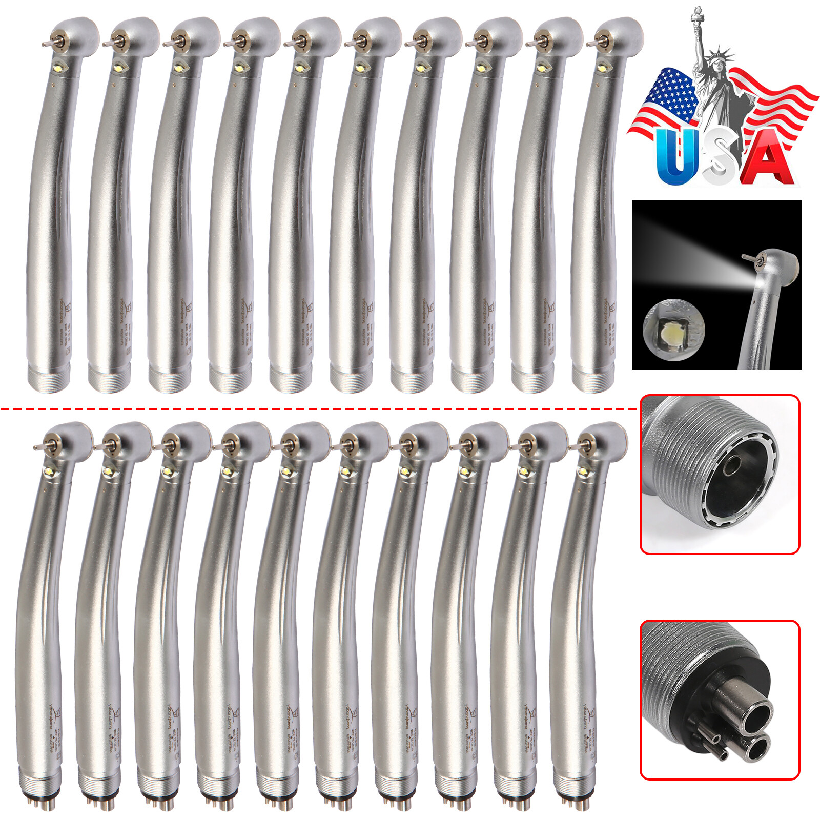 1-10 Yabangbang Dental (LED E-generator) High Speed Handpiece 4/2 Hole NSK Style