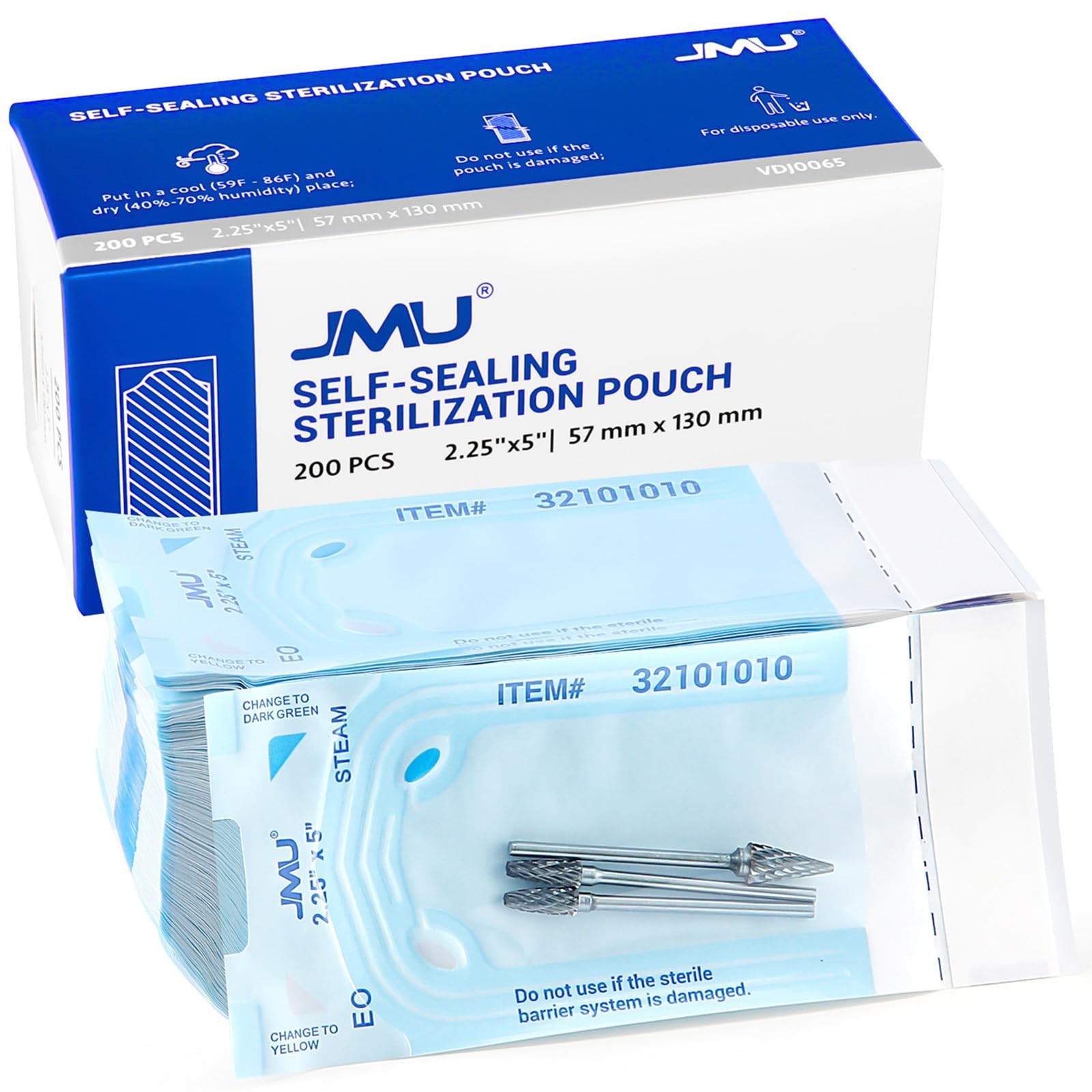 200 Self Sealing Sterilization Pouches, 2.25″ x 5″ Autoclave Sterilizer Bags