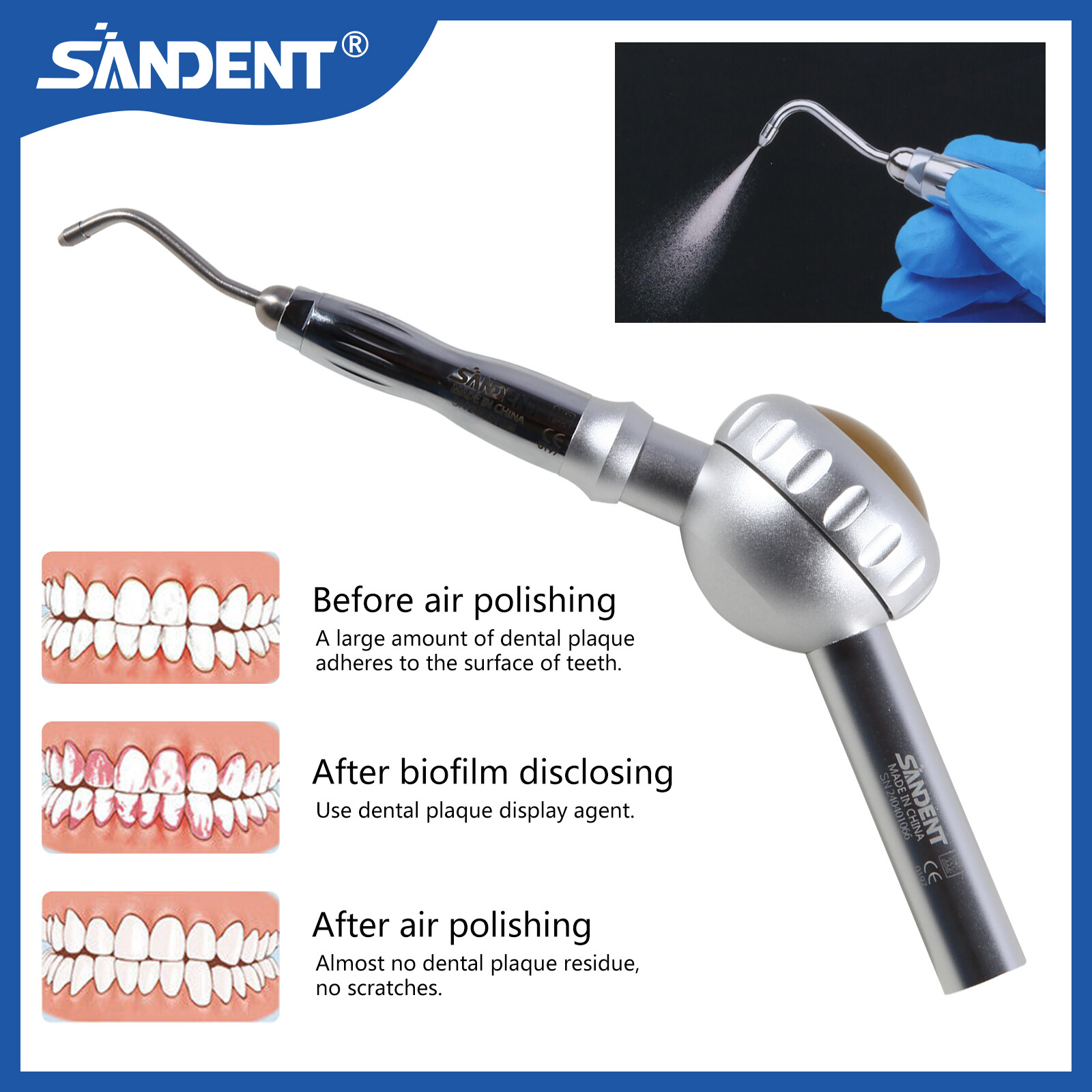 Dental Polisher Hygiene Air Flow Prophy Unit Jet Mate Fit KAV Multiflex Lux TX1