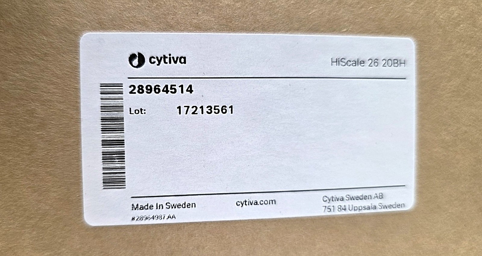 Cytiva 28964514 HiScale 26/20 Chromatography Column