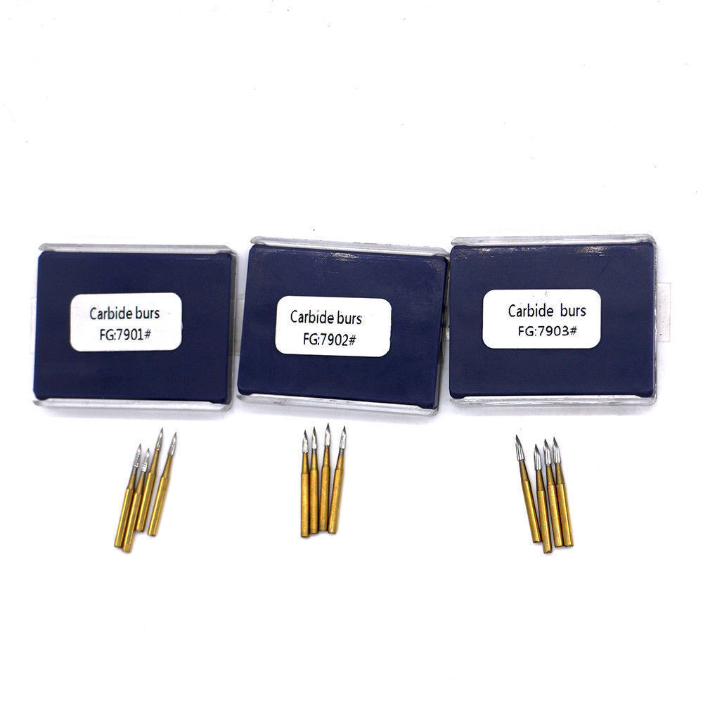 10Pcs Dental Carbide Trimming & Finishing Burs FG7404/7406/7408/7901/7902/7903