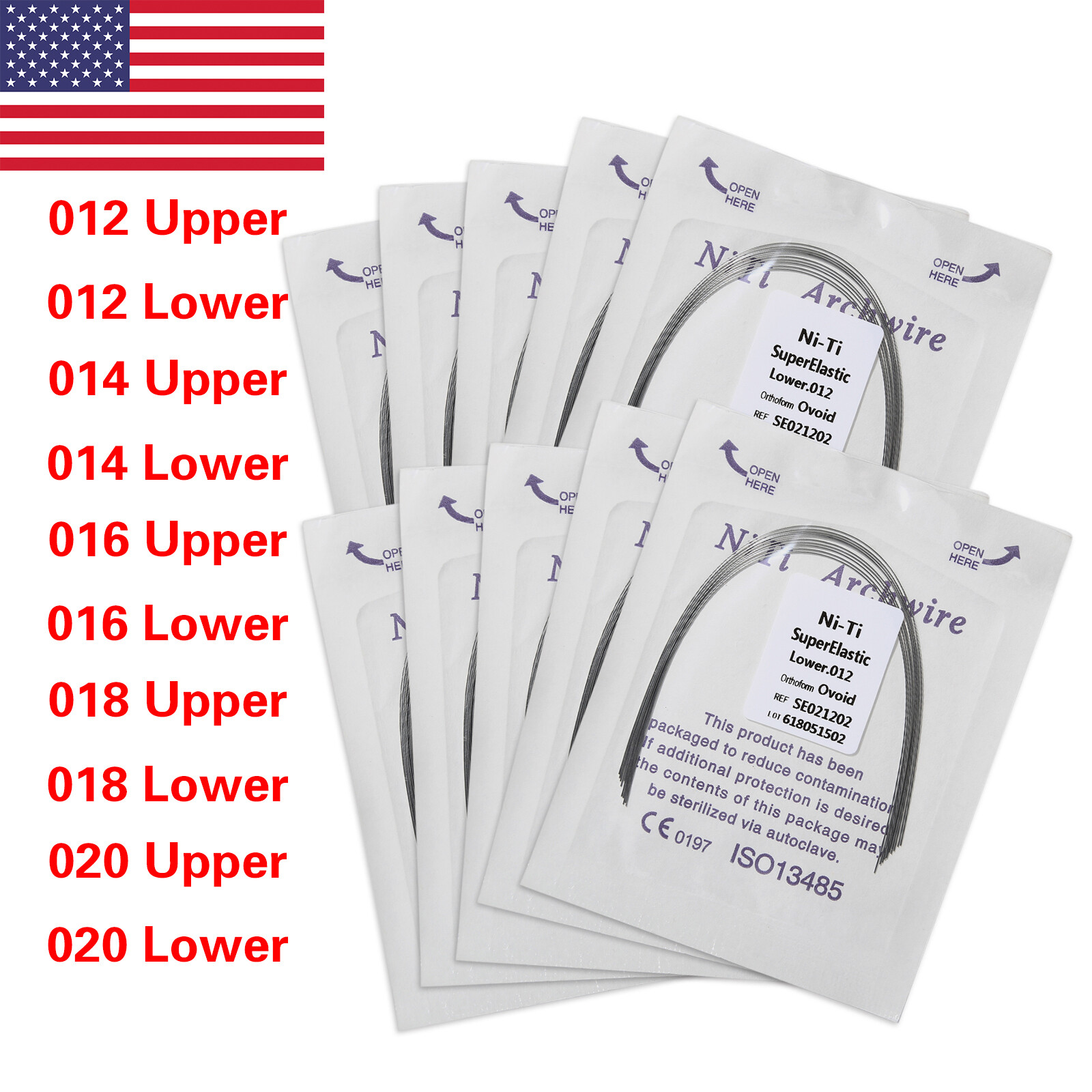 Dental Super Elastic Niti Round Arch Wires Arch Wire for Bracket Braces USA