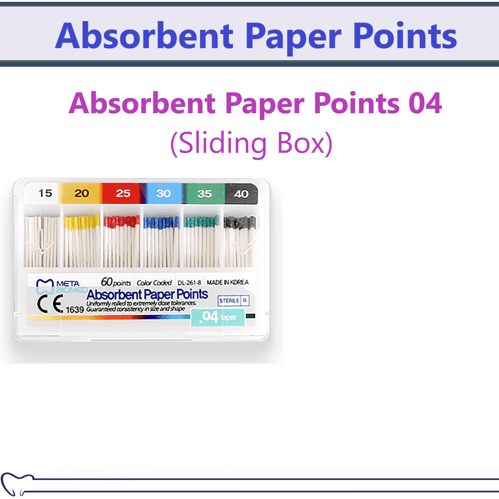 ENDO Absorbent Paper Points Taper .04 or .06, All Sizes #15 20 25 35 40 45 50 55