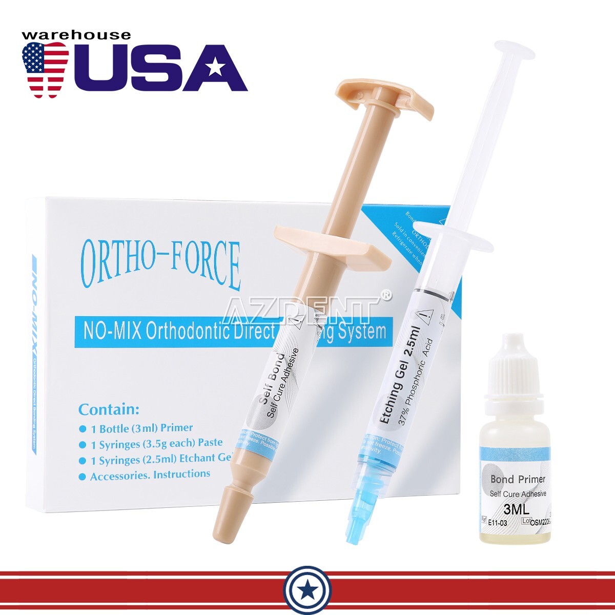 1 X Dental Etch Visible light curing Dentin Enamel Resin Bonding Adhesive
