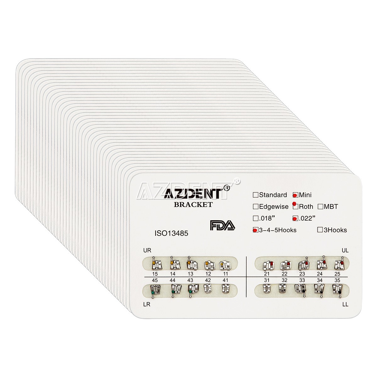 10 Kits AZDENT Dental Orthodontic Brackets Braces Mini Roth 022″ Slot 345 Hooks