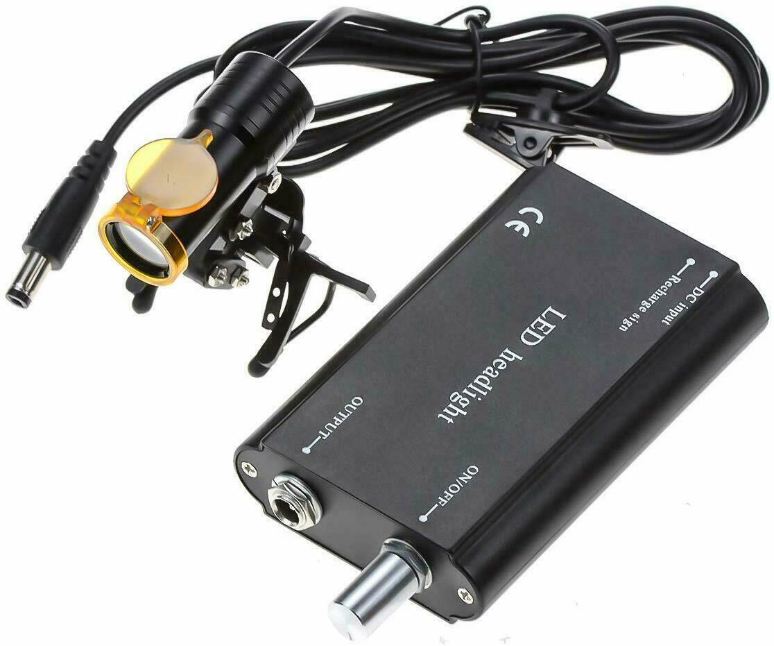 5W LED Dental Metal Clip-on Head Light with Filter & Belt Clip Black US STOCK