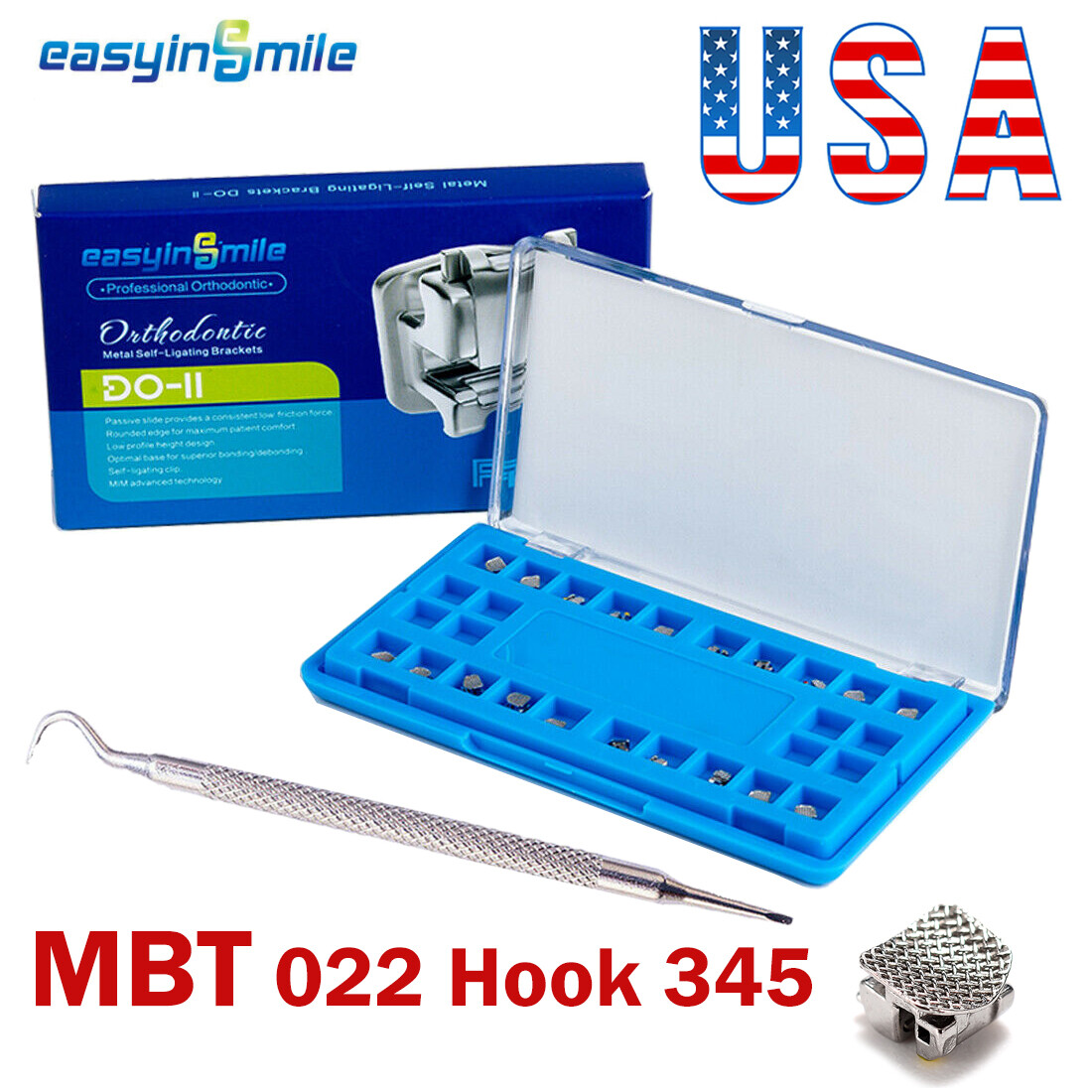 Dental Orthodontic Self-ligating Bracket MBT 022 Mini Metal Braces Easyinsmile