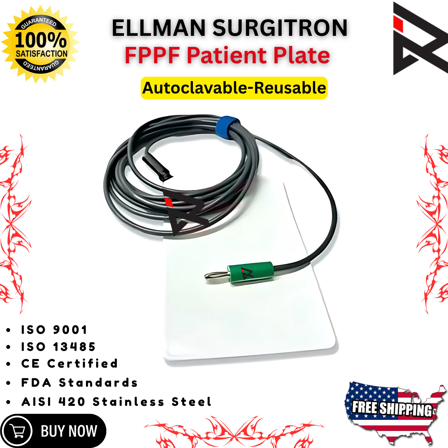 Ellman Surgitron FPPF Patient Plate antenna/ Ellman Surgitron H4 OEM Original CE