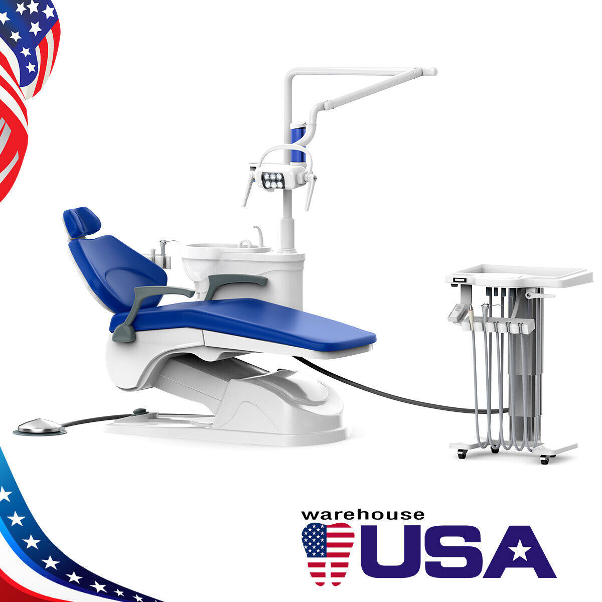 Dental Unit Chair Computer Controlled DC Motor PU Hard Leather Doctor ‘s Stool