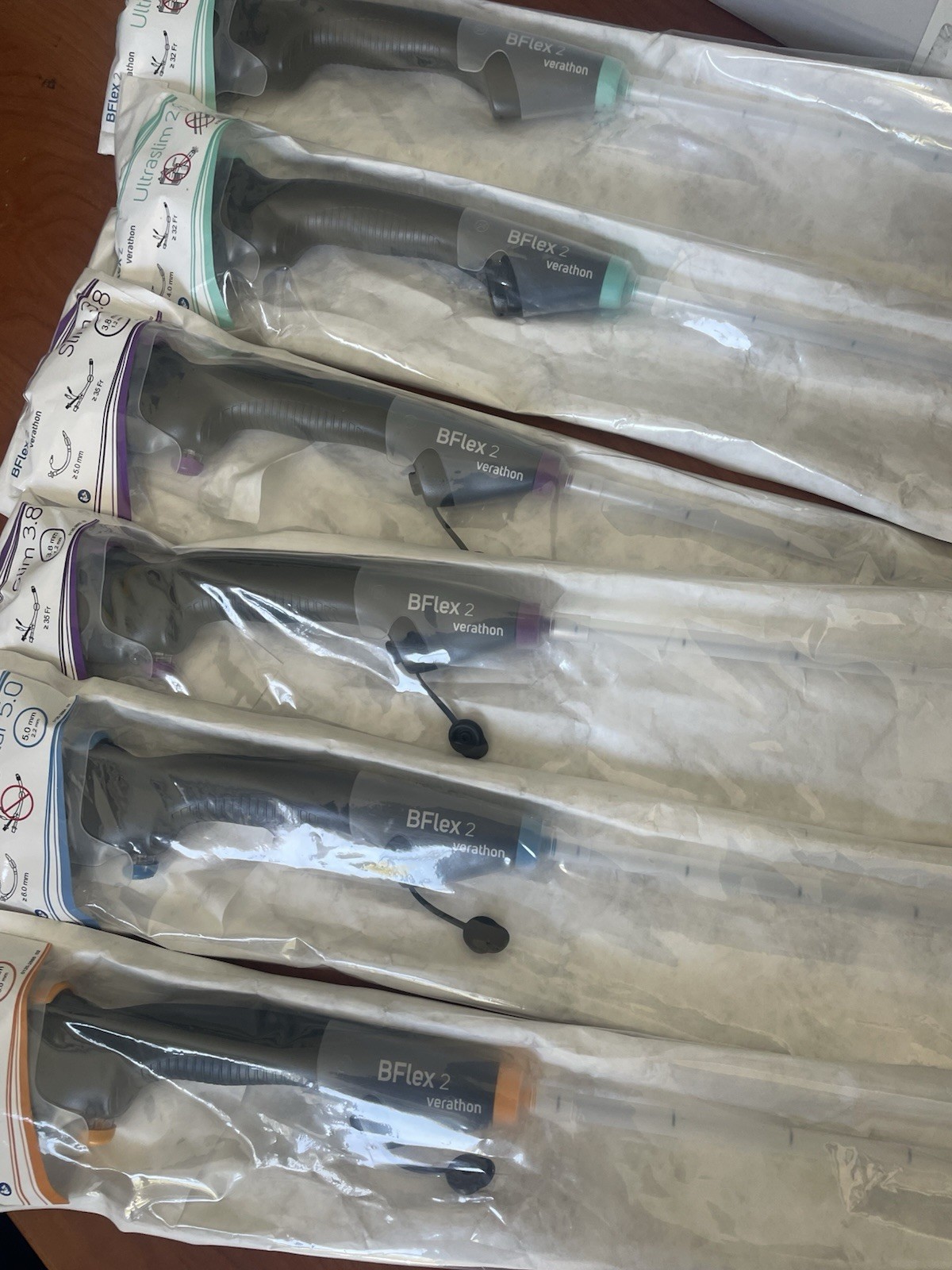 Verathon BFlex2(5.8/5.0/3.8/2.8) Single Use Bronchoscope , Lot Of 6