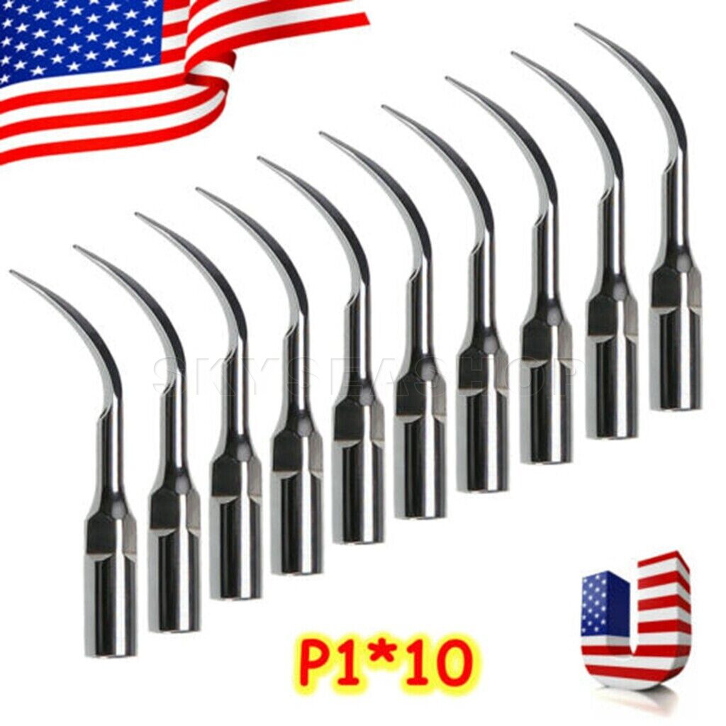 10*Dental Ultrasonic Scaler Perio Tips P1 Fit Woodpecker EMS/Cavitron Handpiece