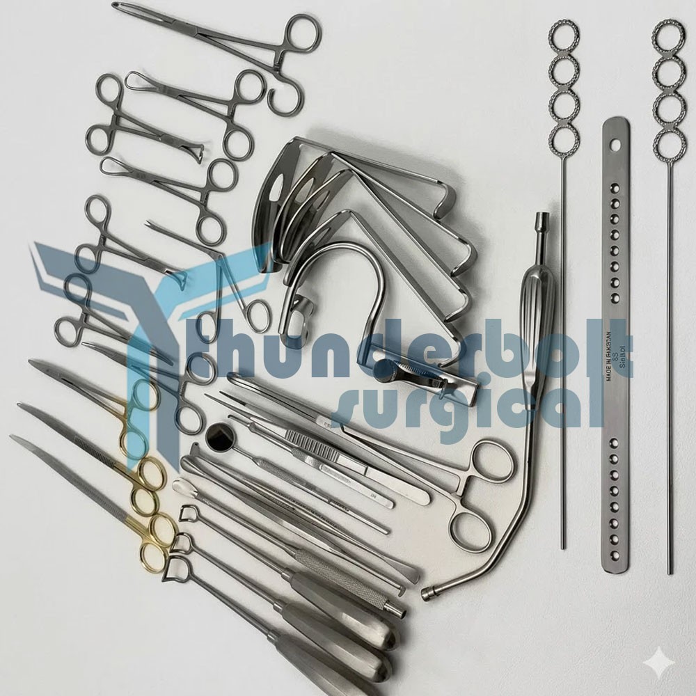New Tonsillectomy and Adenoidectomy 30 pcs Set Surgical Instruments Kit with Box
