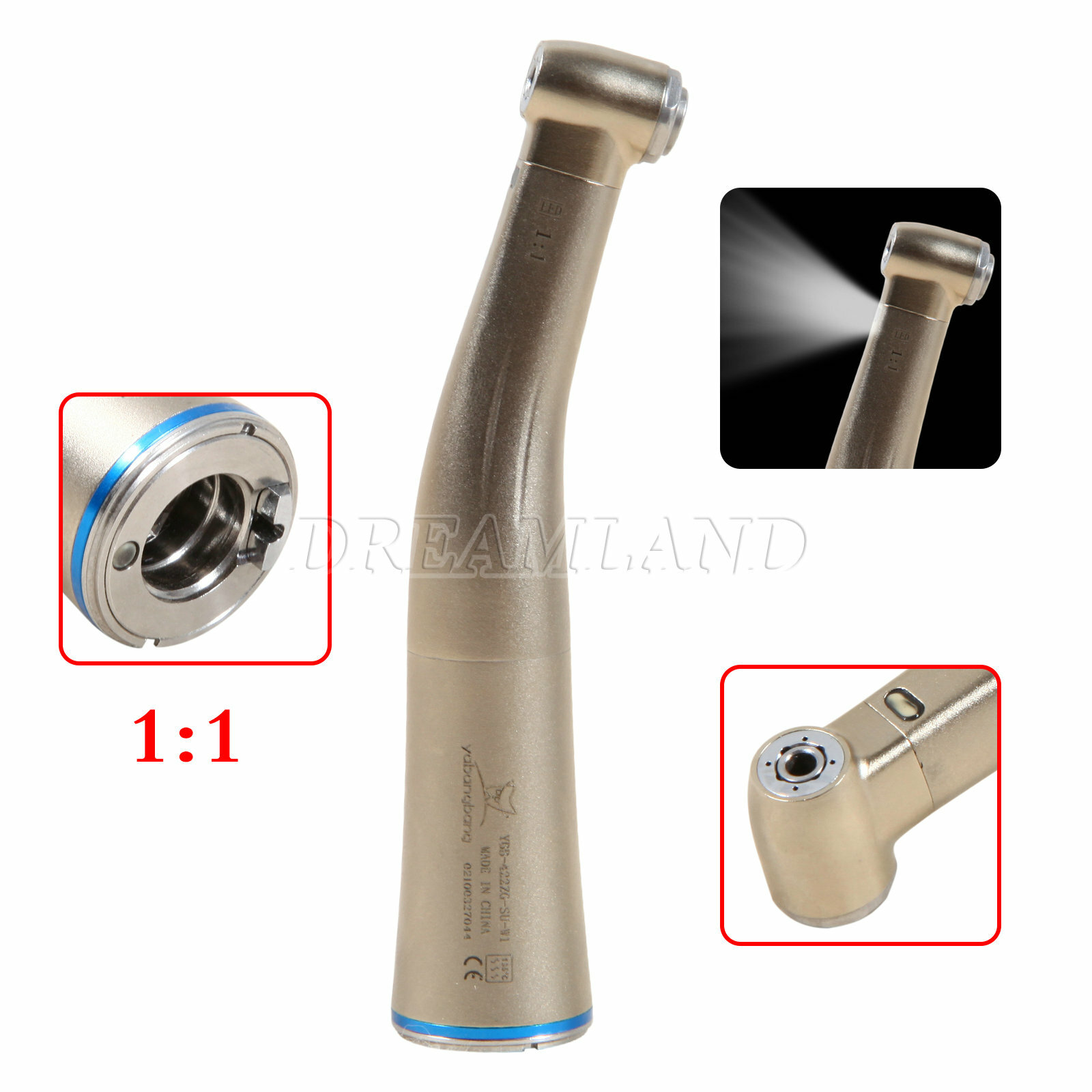 Dental 1:1 1:5 Fiber Optic LED Handpiece Contra Angle For NSK NEW