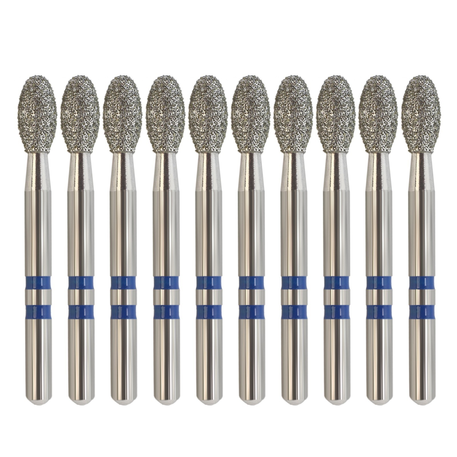Zirconia Diamond Burs Friction Grip Egg Football Ball Round End Taper Cylinder